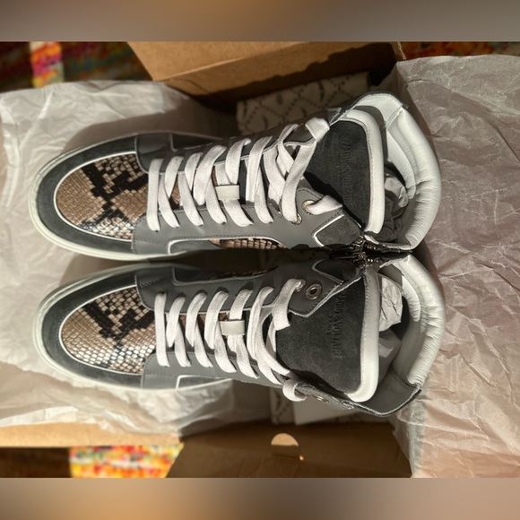 ZADIG & VOLTAIRE LIMITED EDITION ZV1747 HIGHTONE LEATHER + PYTHON PRINT- EU 45 - Picture 10 of 12